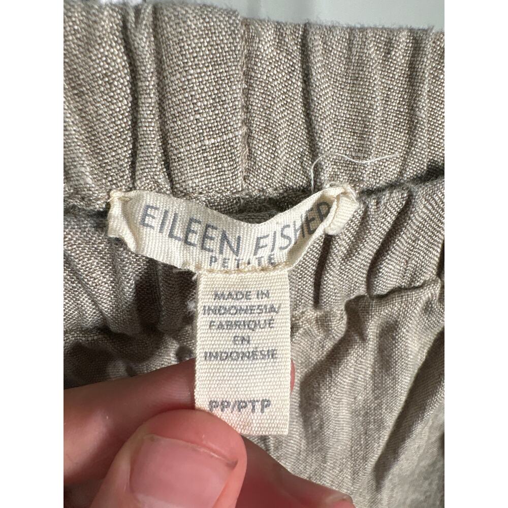 Eileen Fisher Ankle Pleated Pants Womens XS Petite Washed Organic Linen Delave - Picture 5 of 6